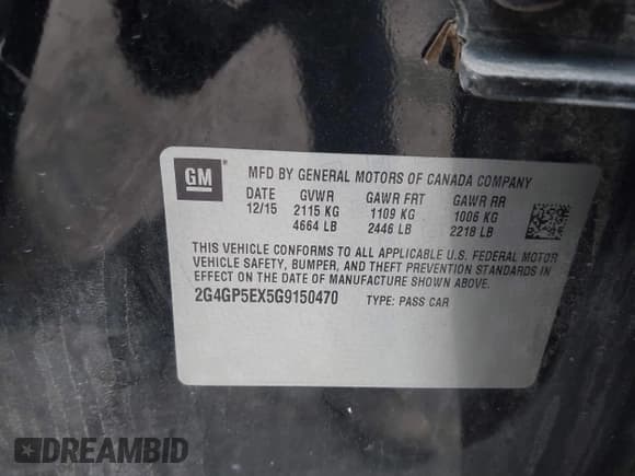 ✅ 2016 Buick Regal Premium I • VIN: 2G4GP5EX5G9150470 • Лот: 41406887. Опубликован ранее на IAAI с пробегом 131 624 миль. Бесплатный доступ к архиву аукционных продаж из США и подробный отчёт об истории автомобиля на DreamBid. Изображение 9.