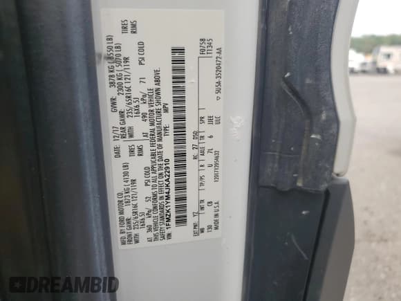 ✅ 2018 Ford Transit XL • VIN: 1FMZK1YM4JKA22910 • Lot: 80673935. Wystawiony na Copart z przebiegiem 52 816 mil. Bezpłatny archiwum sprzedaży aukcyjnych z USA i szczegółowy raport historii pojazdu na DreamBid. Zdjęcie 13.