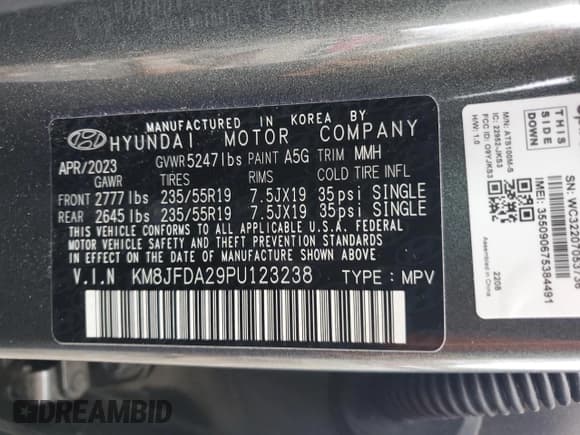 ✅ 2023 Hyundai Tucson Limited • VIN: KM8JFDA29PU123238 • Lot: 77737754. Wystawiony na Copart z przebiegiem 14 123 mil. Bezpłatny archiwum sprzedaży aukcyjnych z USA i szczegółowy raport historii pojazdu na DreamBid. Zdjęcie 13.