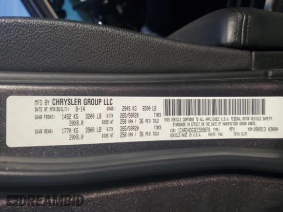 ✅ 2014 Dodge Durango Limited • VIN: 1C4RDHDG3EC599676 • Лот: 84559695. Опубликован ранее на Copart с пробегом 122 392 миль. Бесплатный доступ к архиву аукционных продаж из США и подробный отчёт об истории автомобиля на DreamBid. Изображение 13.