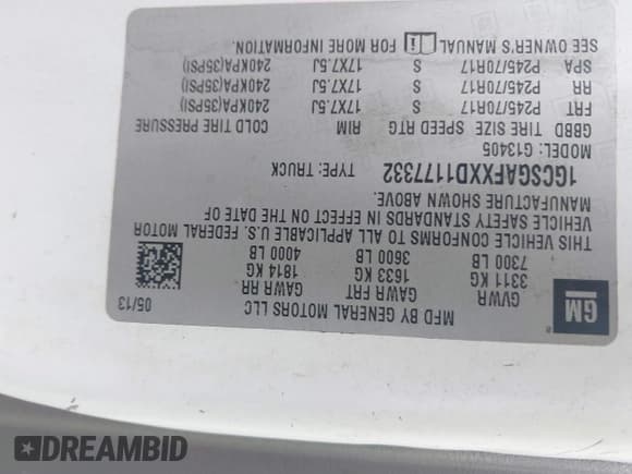 ✅ 2013 Chevrolet Express Cargo • VIN: 1GCSGAFXXD1177332 • Lot: 42768274. Wystawiony na IAAI z przebiegiem 210 481 mil. Bezpłatny archiwum sprzedaży aukcyjnych z USA i szczegółowy raport historii pojazdu na DreamBid. Zdjęcie 8.