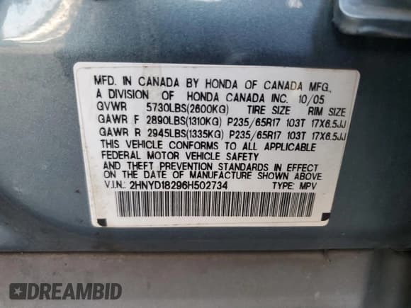 ✅ 2006 Acura MDX • VIN: 2HNYD18296H502734 • Lot: 62935375. Wystawiony na Copart z przebiegiem 171 943 mil. Bezpłatny archiwum sprzedaży aukcyjnych z USA i szczegółowy raport historii pojazdu na DreamBid. Zdjęcie 13.