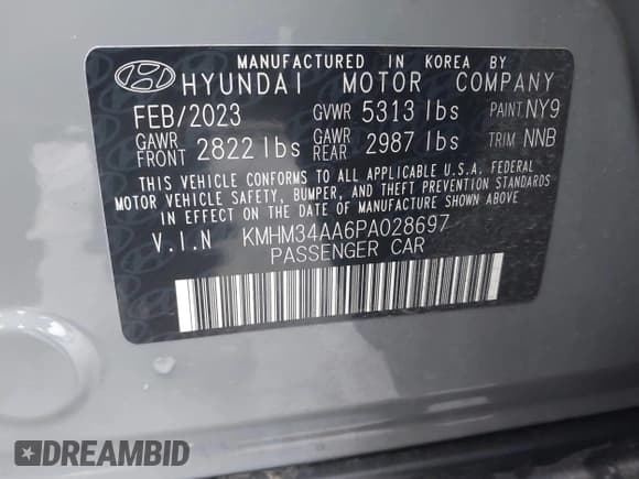 ✅ 2023 Hyundai Ioniq 6 SEL • VIN: KMHM34AA6PA028697 • Lot: 43494161. Listed on IAAI with 22,826 mi. Free auction sales archive from the USA and detailed vehicle history report at DreamBid. Image 9.