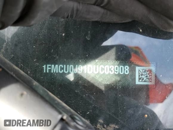 ✅ 2013 Ford Escape Titanium • VIN: 1FMCU0J91DUC03908 • Lot: 62519865. Listed on Copart with 218,321 mi. Free auction sales archive from the USA and detailed vehicle history report at DreamBid. Image 13.