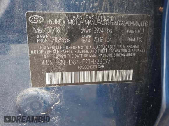 2018 Hyundai Elantra SEL z VIN 5NPD84LF2JH333077, wystawiony jako IAAI lot #41011617 z przebiegiem 47 117 mil mil oraz . Historia ofert i sprzedaży dostępna na DreamBid. Obrazek 9.