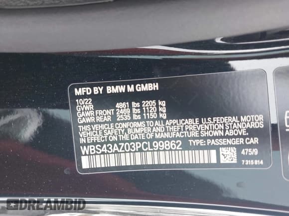 ✅ 2023 BMW M4 Competition xDrive • VIN: WBS43AZ03PCL99862 • Лот: 41608020. Опубликован ранее на IAAI с пробегом 28 295 миль. Бесплатный доступ к архиву аукционных продаж из США и подробный отчёт об истории автомобиля на DreamBid. Изображение 9.