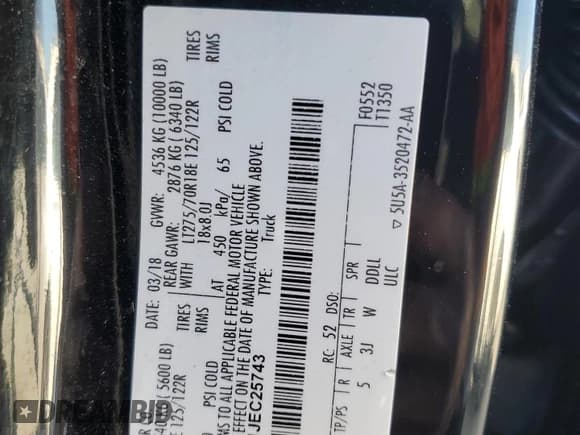 ✅ 2018 Ford F-250 XL • VIN: 1FT7W2BT1JEC25743 • Лот: 56203205. Опубликован ранее на Copart с пробегом 74 385 миль. Бесплатный доступ к архиву аукционных продаж из США и подробный отчёт об истории автомобиля на DreamBid. Изображение 12.