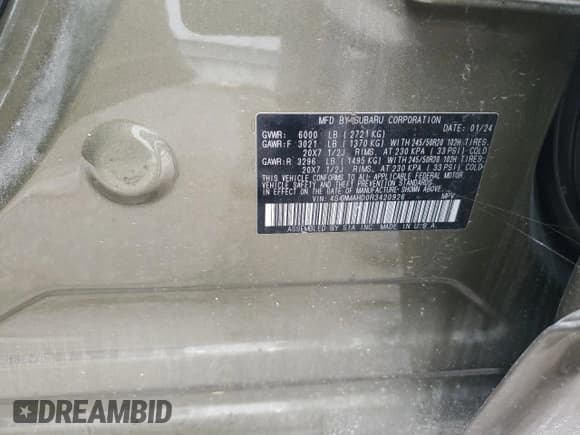 ✅ 2024 Subaru Ascent Onyx • VIN: 4S4WMAHD0R3420926 • Лот: 84218025. Опубликован ранее на Copart с пробегом 24 875 миль. Бесплатный доступ к архиву аукционных продаж из США и подробный отчёт об истории автомобиля на DreamBid. Изображение 13.