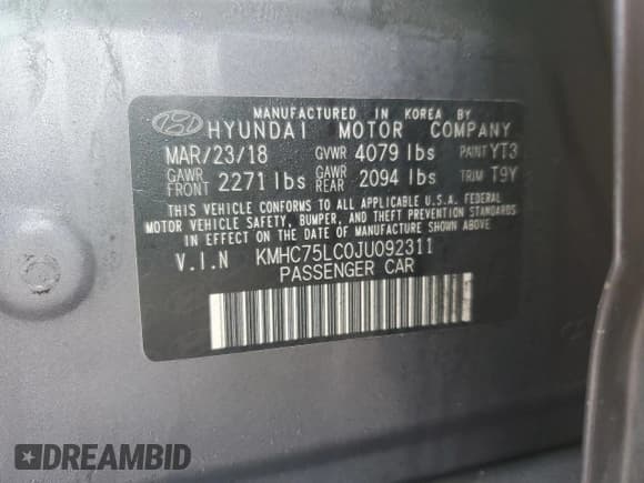 ✅ 2018 Hyundai Ioniq SEL • VIN: KMHC75LC0JU092311 • Lot: 46882635. Wystawiony na Copart z przebiegiem 167 023 mil. Bezpłatny archiwum sprzedaży aukcyjnych z USA i szczegółowy raport historii pojazdu na DreamBid. Zdjęcie 15.