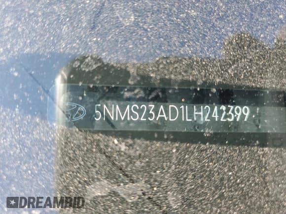 ✅ 2020 Hyundai Santa Fe SE • VIN: 5NMS23AD1LH242399 • Lot: 80034765. Listed on Copart with Not provided. Free auction sales archive from the USA and detailed vehicle history report at DreamBid. Image 12.