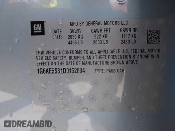 ✅ 2013 Cadillac ATS Premium • VIN: 1G6AE5S31D0152694 • Лот: 42127294. Опубликован ранее на IAAI с пробегом 71 882 миль. Бесплатный доступ к архиву аукционных продаж из США и подробный отчёт об истории автомобиля на DreamBid. Изображение 9.