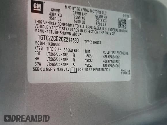 ✅ 2012 GMC Sierra 2500HD Work Truck • VIN: 1GT02ZCG2CZ214589 • Lot: 80471935. Wystawiony na Copart z przebiegiem 149 571 mil. Bezpłatny archiwum sprzedaży aukcyjnych z USA i szczegółowy raport historii pojazdu na DreamBid. Zdjęcie 12.