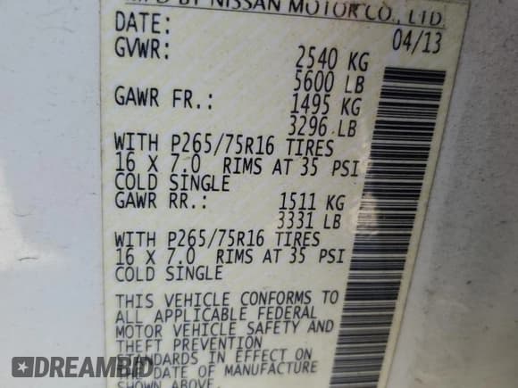 ✅ 2013 Nissan Frontier SV • VIN: 1N6AD0EVXDN729139 • Lot: 91163005. Listed on Copart with 161,748 mi. Free auction sales archive from the USA and detailed vehicle history report at DreamBid. Image 12.