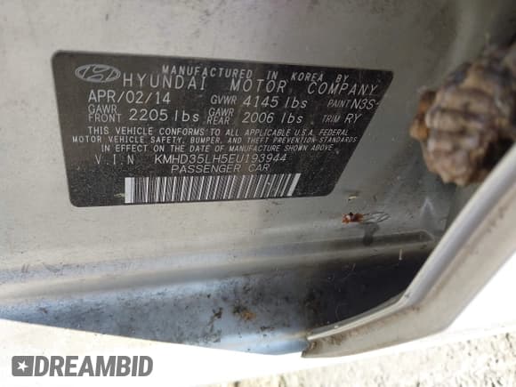 ✅ 2014 Hyundai Elantra • VIN: KMHD35LH5EU193944 • Лот: 43652570. Опубликован ранее на IAAI с пробегом 153 648 миль. Бесплатный доступ к архиву аукционных продаж из США и подробный отчёт об истории автомобиля на DreamBid. Изображение 9.