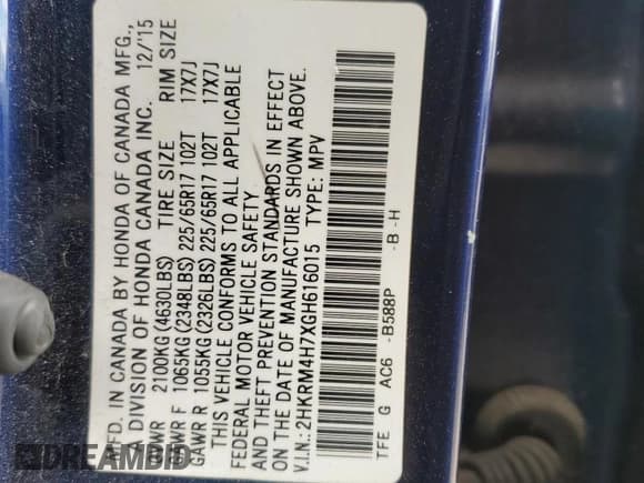 ✅ 2016 Honda CR-V EX-L • VIN: 2HKRM4H7XGH616015 • Lot: 92670835. Wystawiony na Copart z przebiegiem 168 023 mil. Bezpłatny archiwum sprzedaży aukcyjnych z USA i szczegółowy raport historii pojazdu na DreamBid. Zdjęcie 12.