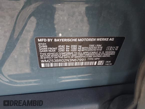 ✅ 2022 MINI Countryman Cooper S • VIN: WMZ53BR02N3N67991 • Lot: 42181491. Listed on IAAI with 54,701 mi. Free auction sales archive from the USA and detailed vehicle history report at DreamBid. Image 9.