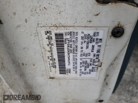 ✅ 1997 Ford Ranger XLT • VIN: 1FTCR15X0VTA91971 • Lot: 65401285. Listed on Copart with 160,875 mi. Free auction sales archive from the USA and detailed vehicle history report at DreamBid. Image 12.