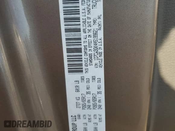 2010 Dodge Dakota Bighorn/Lonestar with VIN 1D7CW3GK4AS199621, listed as a Copart auction lot 77797454 with 150,850 mi miles and Salvage title. Bid and sale history available at DreamBid. Image 13.