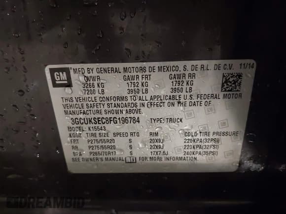 ✅ 2015 Chevrolet Silverado 1500 LTZ • VIN: 3GCUKSEC8FG196784 • Лот: 43353619. Опубликован ранее на IAAI с пробегом 171 186 миль. Бесплатный доступ к архиву аукционных продаж из США и подробный отчёт об истории автомобиля на DreamBid. Изображение 9.