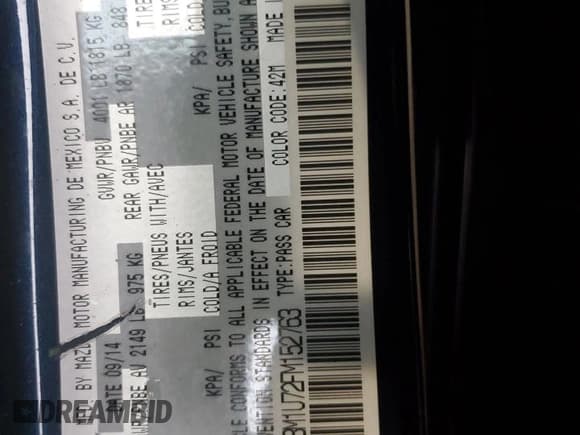 ✅ 2015 Mazda 3 i Sport • VIN: 3MZBM1U72FM152763 • Lot: 85751625. Wystawiony na Copart z przebiegiem 120 280 mil. Bezpłatny archiwum sprzedaży aukcyjnych z USA i szczegółowy raport historii pojazdu na DreamBid. Zdjęcie 12.