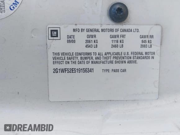 ✅ 2001 Chevrolet Impala • VIN: 2G1WF52E519156341 • Лот: 43111795. Опубликован ранее на IAAI с пробегом Не указан. Бесплатный доступ к архиву аукционных продаж из США и подробный отчёт об истории автомобиля на DreamBid. Изображение 9.