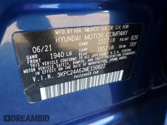 ✅ 2021 Hyundai Accent SE • VIN: 3KPC24A62ME150822 • Лот: 76036774. Опубликован ранее на Copart с пробегом 42 676 миль. Бесплатный доступ к архиву аукционных продаж из США и подробный отчёт об истории автомобиля на DreamBid. Изображение 15.