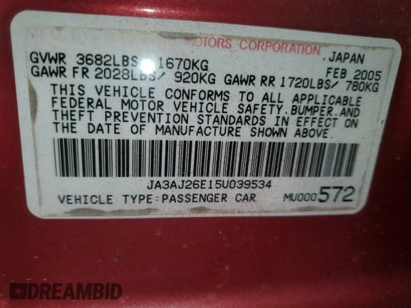 ✅ 2005 Mitsubishi Lancer ES • VIN: JA3AJ26E15U039534 • Lot: 63104055. Wystawiony na Copart z przebiegiem 34 899 mil. Bezpłatny archiwum sprzedaży aukcyjnych z USA i szczegółowy raport historii pojazdu na DreamBid. Zdjęcie 13.