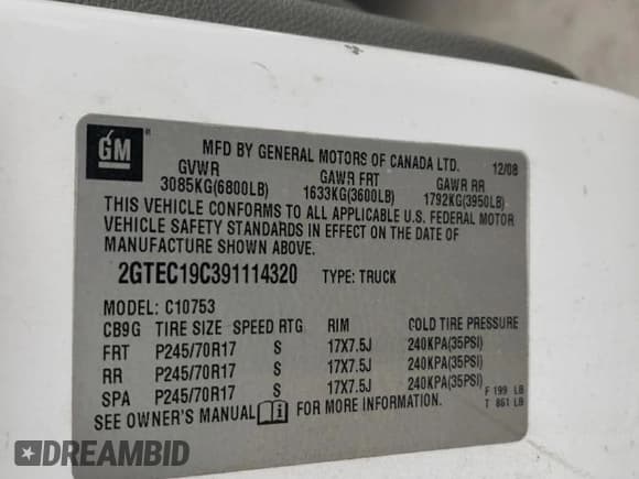 ✅ 2009 GMC Sierra 1500 SL • VIN: 2GTEC19C391114320 • Лот: 55406675. Опубликован ранее на Copart с пробегом 421 838 миль. Бесплатный доступ к архиву аукционных продаж из США и подробный отчёт об истории автомобиля на DreamBid. Изображение 12.