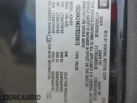 ✅ 2007 Chevrolet Silverado 2500HD 1LT • VIN: 1GCHK24K07E529613 • Lot: 86245915. Wystawiony na Copart z przebiegiem 145 363 mil. Bezpłatny archiwum sprzedaży aukcyjnych z USA i szczegółowy raport historii pojazdu na DreamBid. Zdjęcie 12.