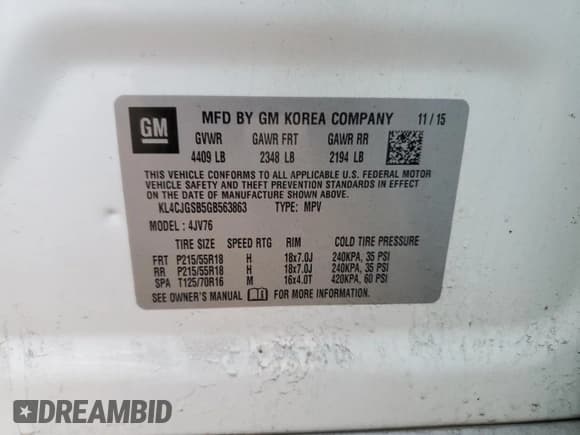 ✅ 2016 Buick Encore Leather • VIN: KL4CJGSB5GB563863 • Lot: 91205875. Listed on Copart with 99,578 mi. Free auction sales archive from the USA and detailed vehicle history report at DreamBid. Image 14.