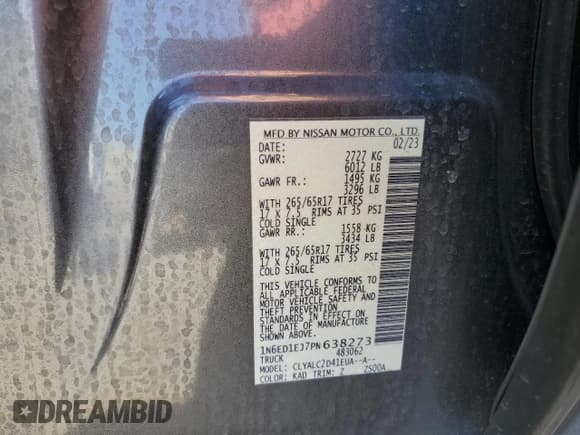 ✅ 2023 Nissan Frontier SV • VIN: 1N6ED1EJ7PN638273 • Lot: 49276655. Wystawiony na Copart z przebiegiem Nie podano. Bezpłatny archiwum sprzedaży aukcyjnych z USA i szczegółowy raport historii pojazdu na DreamBid. Zdjęcie 13.