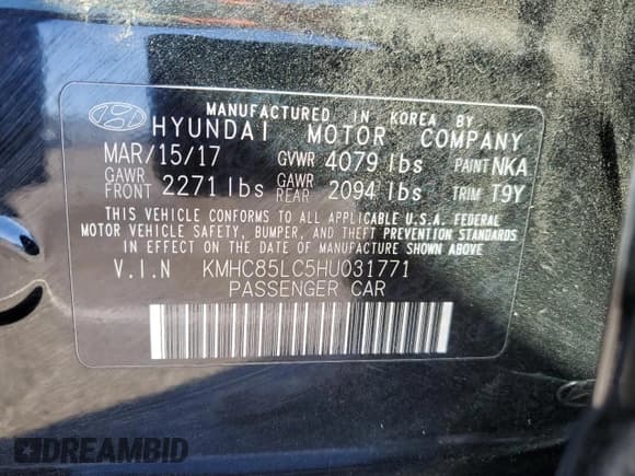 ✅ 2017 Hyundai Ioniq Limited • VIN: KMHC85LC5HU031771 • Lot: 42052265. Wystawiony na Copart z przebiegiem 258 485 mil. Bezpłatny archiwum sprzedaży aukcyjnych z USA i szczegółowy raport historii pojazdu na DreamBid. Zdjęcie 12.