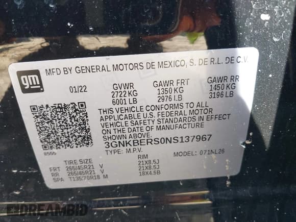 ✅ 2022 Chevrolet Blazer RS • VIN: 3GNKBERS0NS137967 • Lot: 42114057. Wystawiony na IAAI z przebiegiem 61 085 mil. Bezpłatny archiwum sprzedaży aukcyjnych z USA i szczegółowy raport historii pojazdu na DreamBid. Zdjęcie 9.