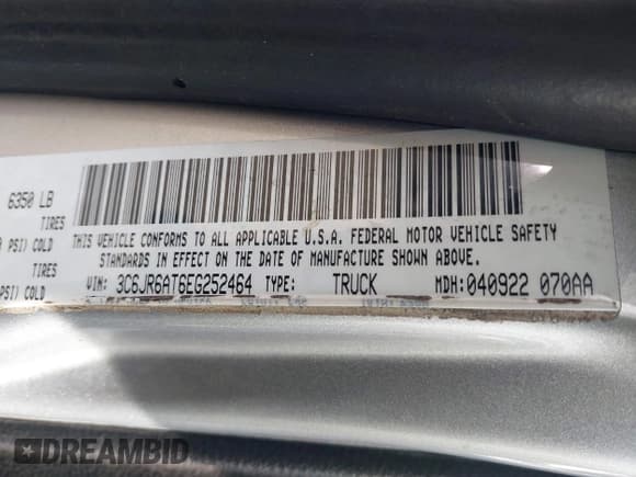 ✅ 2014 Ram 1500 Express • VIN: 3C6JR6AT6EG252464 • Lot: 41595021. Listed on IAAI with 218,755 mi. Free auction sales archive from the USA and detailed vehicle history report at DreamBid. Image 9.