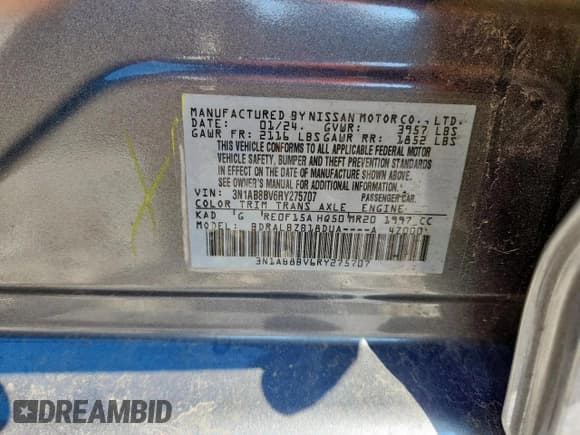 ✅ 2024 Nissan Sentra S • VIN: 3N1AB8BV6RY275707 • Lot: 91601045. Listed on Copart with 61,530 mi. Free auction sales archive from the USA and detailed vehicle history report at DreamBid. Image 13.