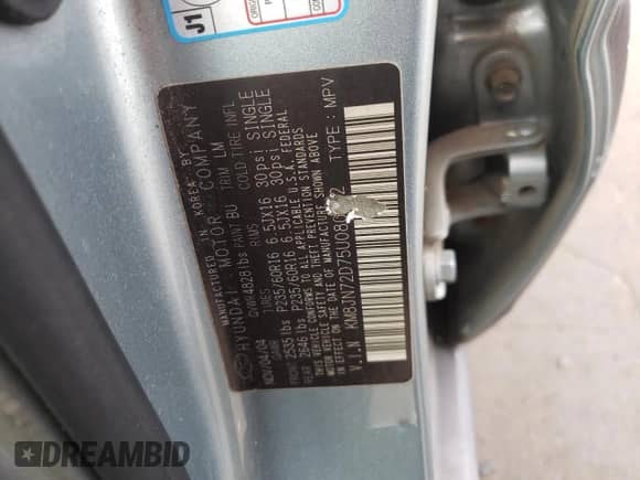 2005 Hyundai Tucson GLS z VIN KM8JN72D75U080052, wystawiony jako Copart lot #75173014 z przebiegiem 106 479 mil mil oraz Szkoda całkowita • Salvage title. Historia ofert i sprzedaży dostępna na DreamBid. Obrazek 13.