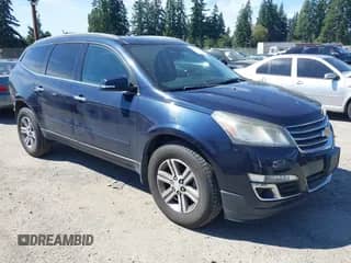 2015 Chevrolet Traverse LT z VIN 1GNKVHKD6FJ166316, wystawiony jako IAAI lot #42943532 z przebiegiem 128 112 mil mil oraz . Historia ofert i sprzedaży dostępna na DreamBid. Obrazek 1.