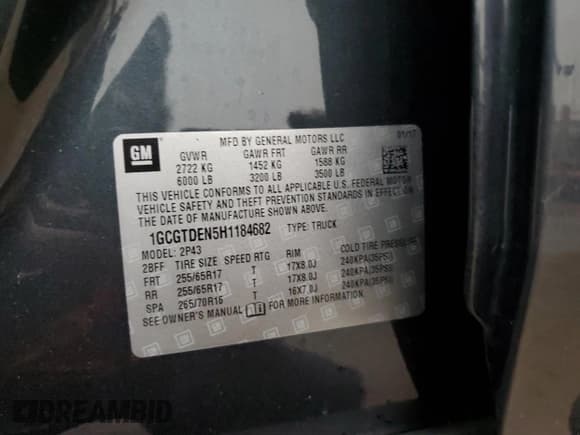 ✅ 2017 Chevrolet Colorado 4WD Z71 • VIN: 1GCGTDEN5H1184682 • Лот: 72353174. Опубликован ранее на Copart с пробегом 76 201 миль. Бесплатный доступ к архиву аукционных продаж из США и подробный отчёт об истории автомобиля на DreamBid. Изображение 13.