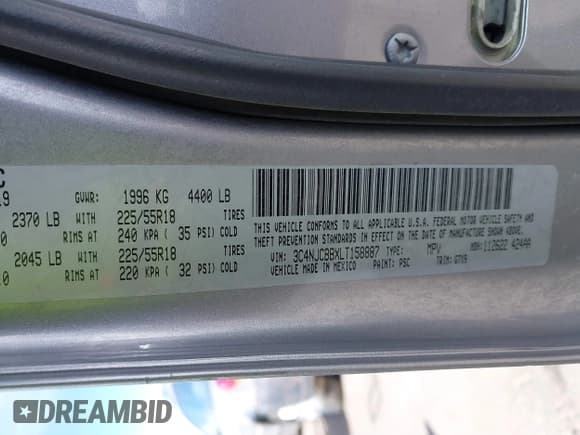 ✅ 2020 Jeep Compass Latitude • VIN: 3C4NJCBBXLT158887 • Лот: 41752495. Опубликован ранее на IAAI с пробегом 95 429 миль. Бесплатный доступ к архиву аукционных продаж из США и подробный отчёт об истории автомобиля на DreamBid. Изображение 9.