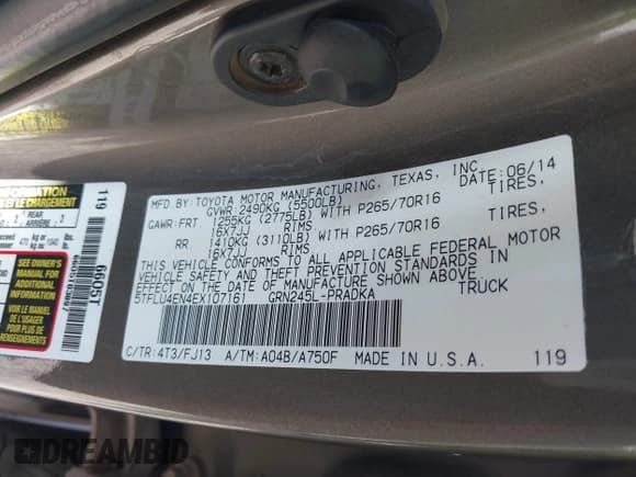 ✅ 2014 Toyota Tacoma • VIN: 5TFLU4EN4EX107161 • Lot: 41411872. Wystawiony na IAAI z przebiegiem 134 273 mil. Bezpłatny archiwum sprzedaży aukcyjnych z USA i szczegółowy raport historii pojazdu na DreamBid. Zdjęcie 9.