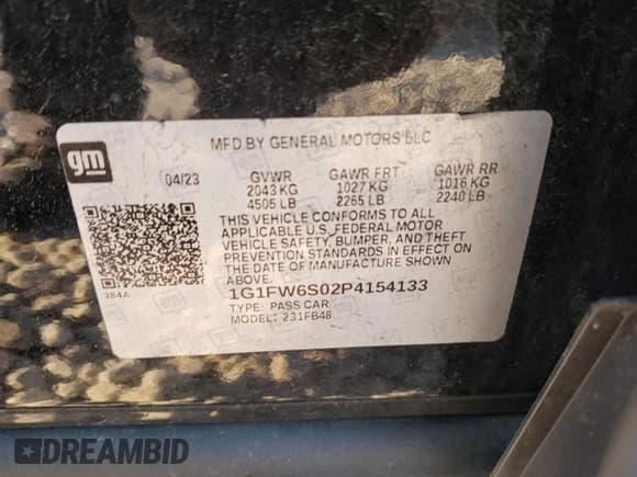 ✅ 2023 Chevrolet Bolt EV 1LT • VIN: 1G1FW6S02P4154133 • Lot: 69672274. Wystawiony na Copart z przebiegiem 38 186 mil. Bezpłatny archiwum sprzedaży aukcyjnych z USA i szczegółowy raport historii pojazdu na DreamBid. Zdjęcie 12.