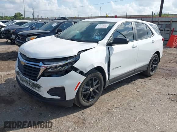 2024 Chevrolet Equinox LS with VIN 3GNAXHEG7RL195901, listed as a IAAI auction lot 43104808 with 20,593 mi miles and . Bid and sale history available at DreamBid. Image 2.