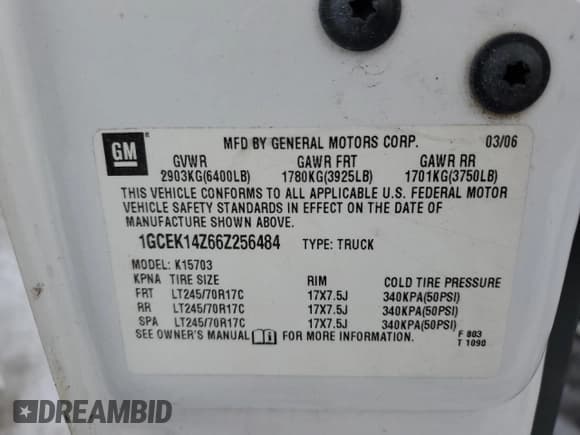 ✅ 2006 Chevrolet Silverado 1500 LT1 • VIN: 1GCEK14Z66Z256484 • Лот: 47343645. Опубликован ранее на Copart с пробегом 97 376 миль. Бесплатный доступ к архиву аукционных продаж из США и подробный отчёт об истории автомобиля на DreamBid. Изображение 12.