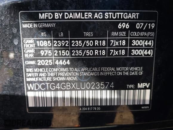 ✅ 2020 Mercedes-Benz GLA 250 • VIN: WDCTG4GBXLU023574 • Лот: 43453142. Опубликован ранее на IAAI с пробегом 33 975 миль. Бесплатный доступ к архиву аукционных продаж из США и подробный отчёт об истории автомобиля на DreamBid. Изображение 9.