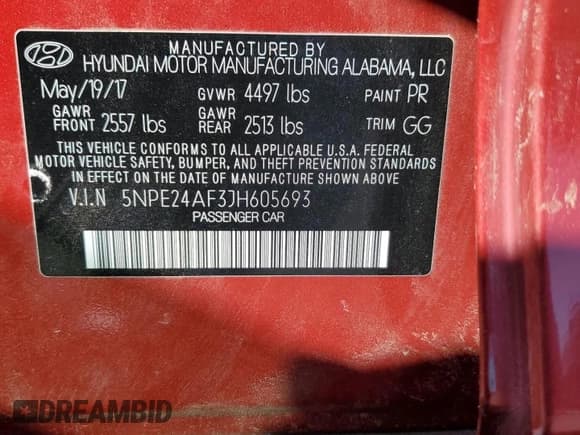 ✅ 2018 Hyundai Sonata SE • VIN: 5NPE24AF3JH605693 • Лот: 83856595. Опубликован ранее на Copart с пробегом Не указан. Бесплатный доступ к архиву аукционных продаж из США и подробный отчёт об истории автомобиля на DreamBid. Изображение 12.