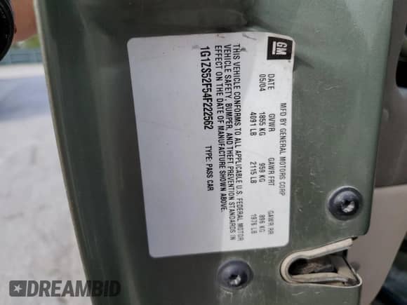 2004 Chevrolet Malibu z VIN 1G1ZS52F54F222562, wystawiony jako Copart lot #65823293 z przebiegiem 214 567 mil mil oraz Szkoda całkowita • Salvage title. Historia ofert i sprzedaży dostępna na DreamBid. Obrazek 12.