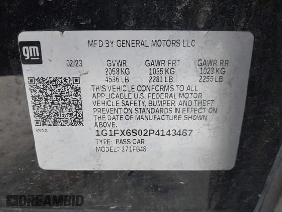 ✅ 2023 Chevrolet Bolt EV 2LT • VIN: 1G1FX6S02P4143467 • Lot: 41607322. Wystawiony na IAAI z przebiegiem 95 398 mil. Bezpłatny archiwum sprzedaży aukcyjnych z USA i szczegółowy raport historii pojazdu na DreamBid. Zdjęcie 9.