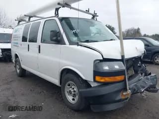 ✅ 2019 GMC Savana Cargo • VIN: 1GTW7AFG9K1154896 • Lot: 41761872. Listed on IAAI with 183,541 mi. Free auction sales archive from the USA and detailed vehicle history report at DreamBid. Image 1.