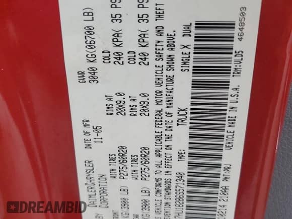 2006 Dodge 1500 Laramie z VIN 1D7HU18286S571340, wystawiony jako Copart lot #42926255 z przebiegiem 168 954 mil mil oraz Szkoda całkowita • Salvage title. Historia ofert i sprzedaży dostępna na DreamBid. Obrazek 12.