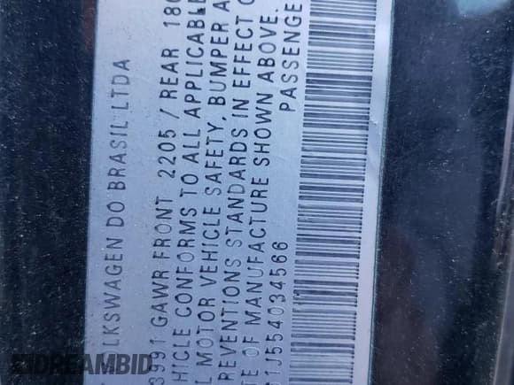 ✅ 2005 Volkswagen Golf GTI 1.8T • VIN: 9BWDE61J554034566 • Lot: 77047644. Listed on Copart with 124,819 mi. Free auction sales archive from the USA and detailed vehicle history report at DreamBid. Image 12.